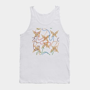 Gold butterfly, colorful ribbons Tank Top